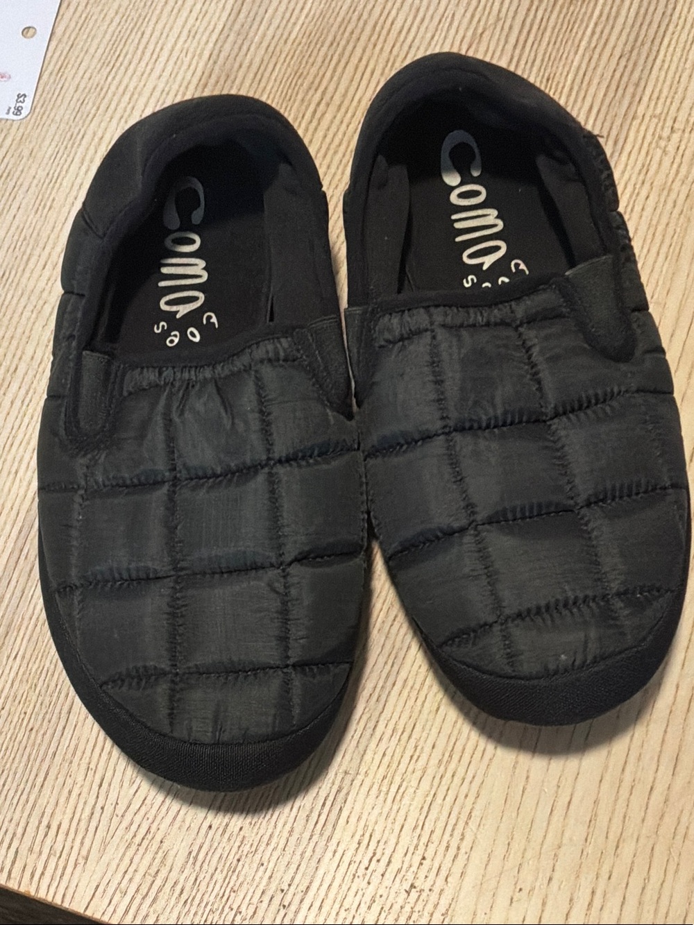 Quilted Slip-On Loafers in Black